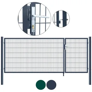 Home Deluxe Doppelflügel Gartentor ADITUS anthrazit 100 x 350 cm