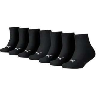 Puma KIDS Quarter Socken Sneaker Gr. 23 - 42 für Mädchen und Jungen 7 Paar , Farbe:Black, Socken & Strümpfe:31-34 - 31-34