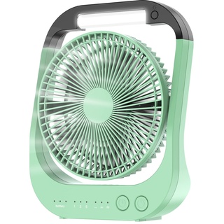 ccykxa ATEngeus USB Ventilator, 10000mAh Akku Ventilator, 4 Geschwindigkeiten, 8-Zoll-Camping-Ventilator, 180° schwenkbar, LED-Licht,