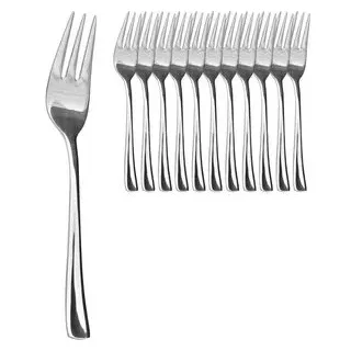 Esmeyer Gabel Stockholm 204-049, Edelstahl 18/10, Kuchengabel 14,5cm, rostfrei, silber pol. 12 Stück