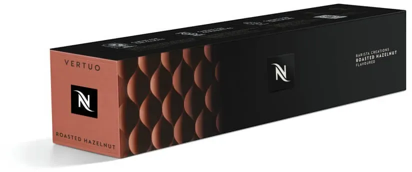 Nespresso Roasted Hazelnut Vertuo Line 10 Signature Kaffeekapseln Braun 230ml Vollmundig mit Haselnussaroma