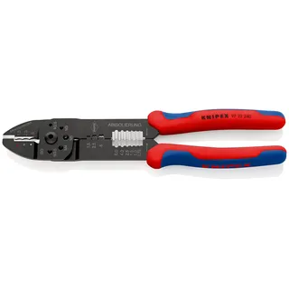 Knipex Crimpzange schwarz lackiert mit Mehrkomponenten-Hüllen 240 mm