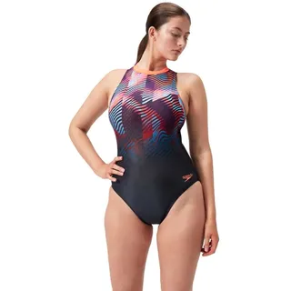 Speedo Placement Hydrasuit Badeanzug Damen mit hochgeschlossenem Rücken, Größe:38