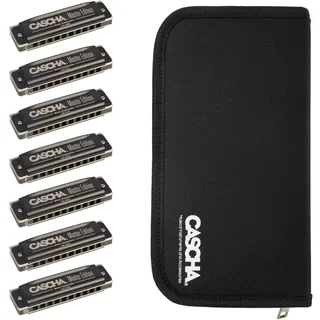 HH 2248 CASCHA Master Edition Harmonica Set mit Tasche, diatonisch, 7 Tonarten: C - D – E – F – G – A – Bb