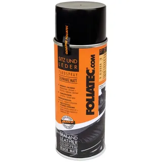 FoliaTec Sitz und Leder Farbspray Lack Spray für Auto & Motorrad Leder und Kunstleder, schwarz matt, 400 ml