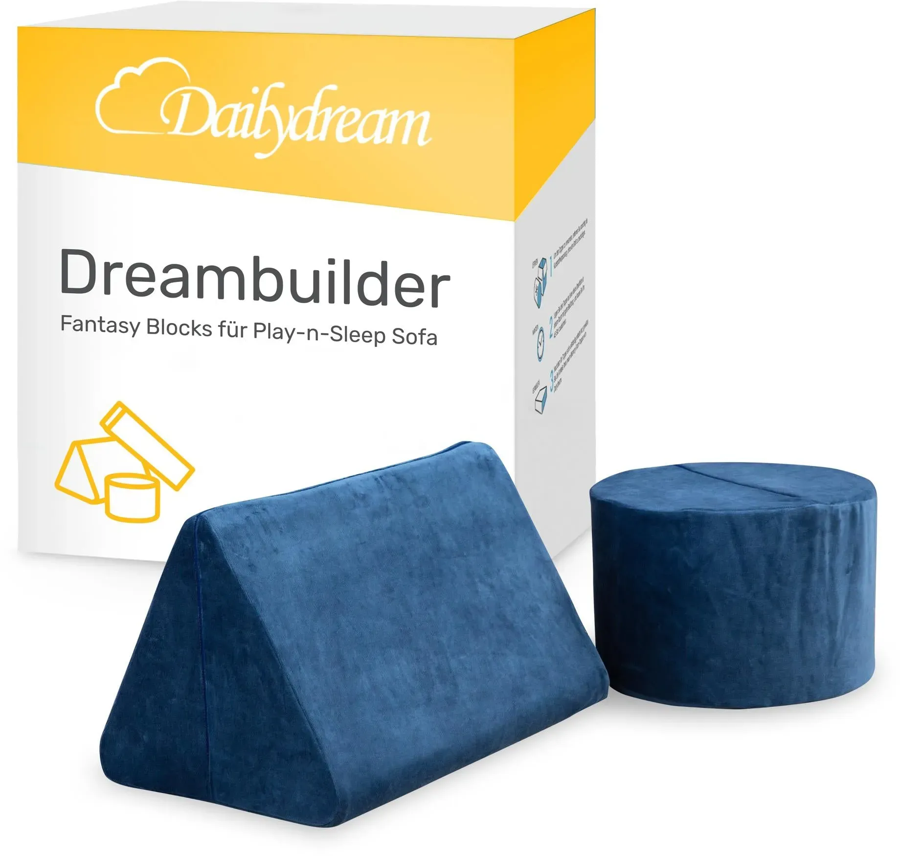 Fantasy Blöcke – Erweiterung für das Dailydream Spiel- und Schlafsofa, Blau