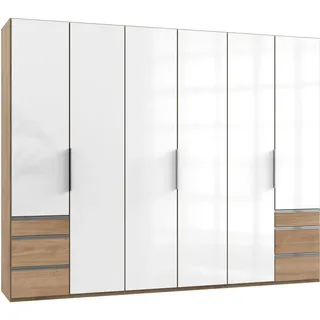 Level 300 x 236 x 58 cm Plankeneiche Nachbildung/Weißglas