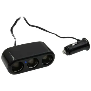 AIV Zigarettenanzünder-Verteiler Zigarettenanzünder-Verteiler 3-Fach 5A, Steckdosen-Adapter Doppel-Steckdose schwarz