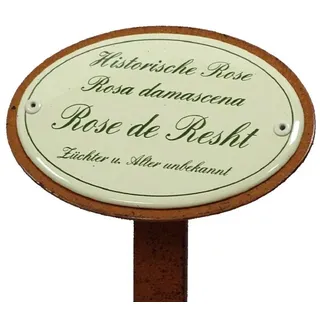 Linoows Gartenstecker Rosenschild Rosenstecker Historische Rose de Resht (Packung) cm braun