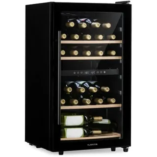 Klarstein Barossa 34 Duo Weinkühlschrank 34 Fl 80 Ltr 2 Zonen Touch-Steuerung