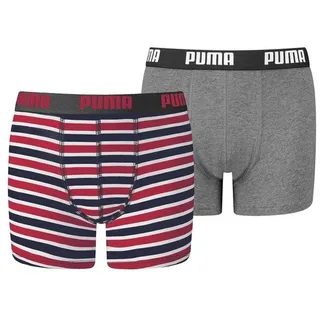 Puma Jungen Basic Printed Stripes Boxershorts Kinder Unterhose, Farbe:Ribbon Red, 140