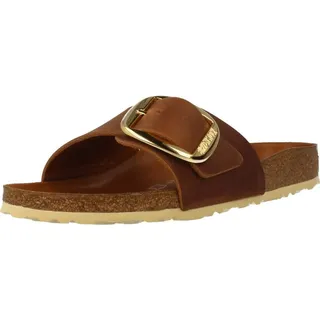 Birkenstock Madrid Big Buckle Nubukleder geölt schmal cognac 40