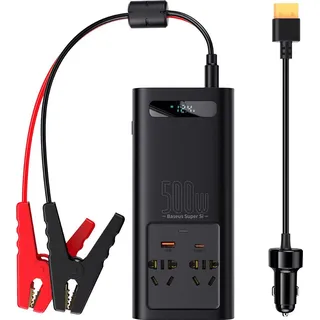 Baseus Car Power Inverter 150W 12V / 500W 220V (C+U + Dual EU Plug) Black (CGNB000101)