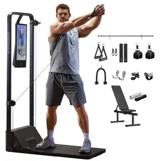 Speediance Gym Monster 2 Smart Home Gym, Upgraded AI-Powered Home Workout Maschine, Multifunktionale Smith Maschine, Ganzkörper-Krafttraining Fitnessgeräte, All-in-One Workout Station(Works Plus 2.0)