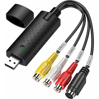 VHS-zu-Digital-Konverter, Hi8-VHS-zu-DVD-Videoaufnahmekarte, Digital-Video-Audio-Konverter-Adapter, VHS-zu-USB, dvd, usb 2.0-Konverter für Windows