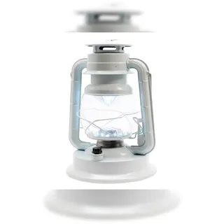Lumineo LED Laterne Sturmlaterne Licht Campinglampe dimmbar H 24,5 cm weiß