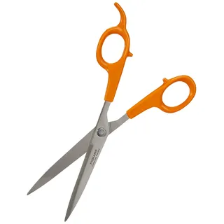 Fiskars Haarschere, Gesamtlänge: 17 cm, Qualitätsstahl/Kunststoff, Classic, 1003025 Haushaltsschere Linkshänder, Rechtshänder 100 mm Orange