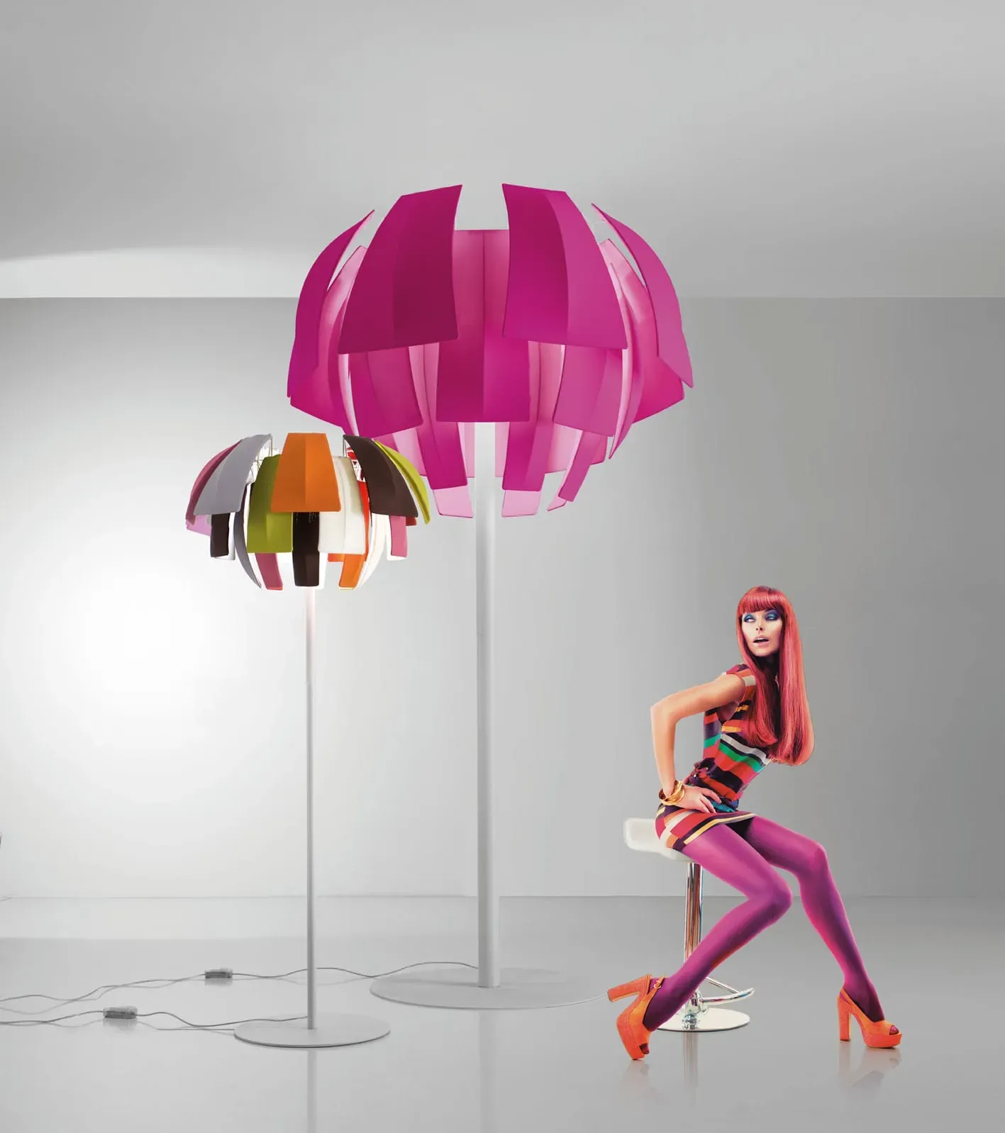 Exotische und Luxuriöse Designer-Stehleuchte Plumage Axo Light - Weiß
