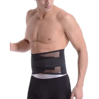 DAIHAN Waist Trainer Abnehmen Bauchweggürtel Verstellbarer Schwitzgürtel Damen&Herren Schwarz XL