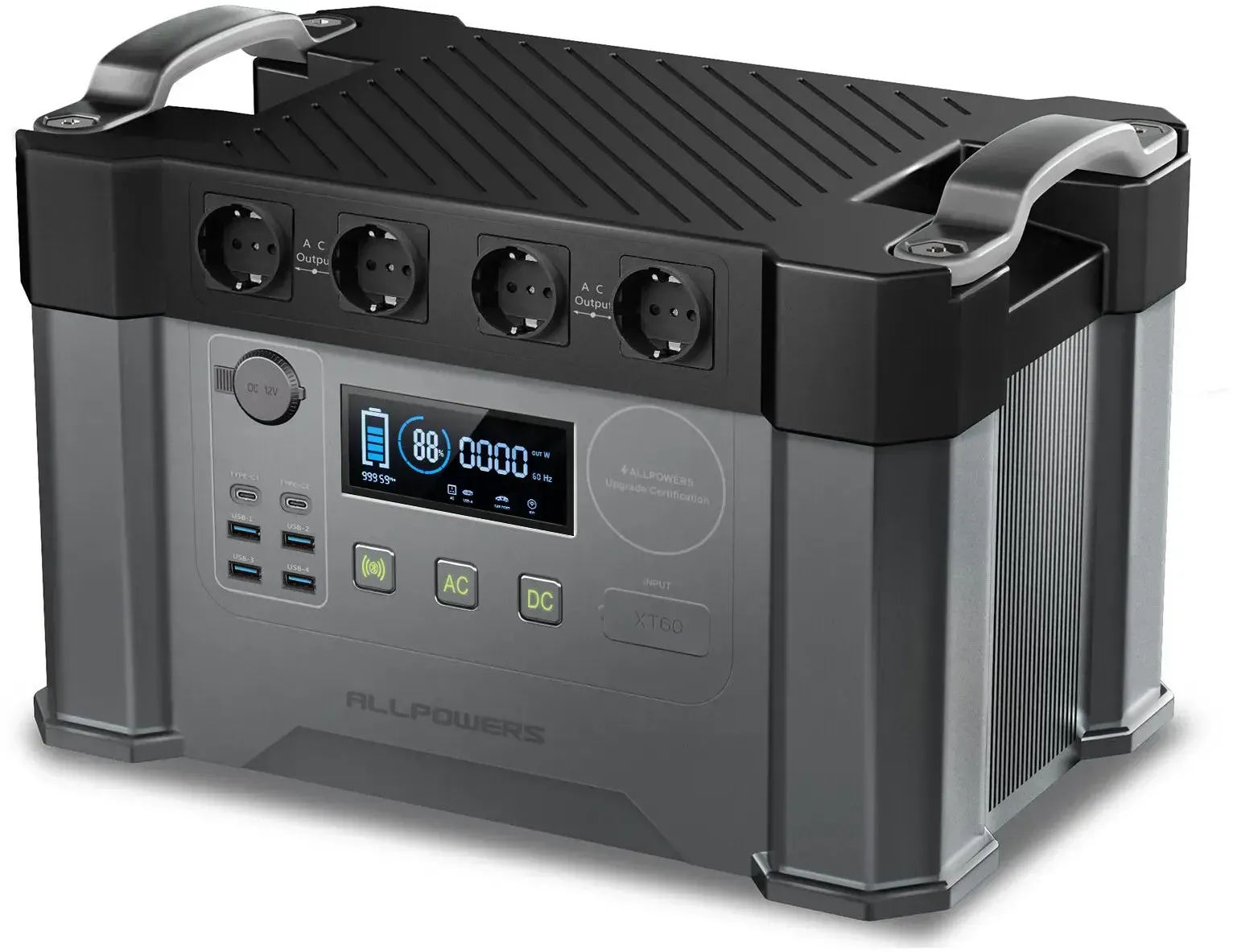ALLPOWERS Tragbares Kraftwerk 2000 W/2400 W Notfall-Backup-Hochleistungsnetzteil für den Stromausfall zu Hause im Freien