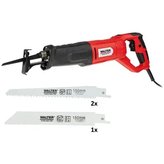 WALTER WERKZEUGE WALTER Säbelsäge 850 W inkl. 2x Sägeblatt für Holz und 1x Metall, Hublänge 28 mm