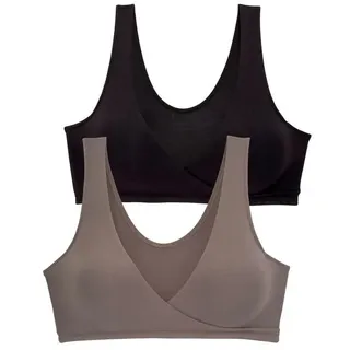 PETITE FLEUR BY LASCANA Still-BH Damen taupe+schwarz Gr.38