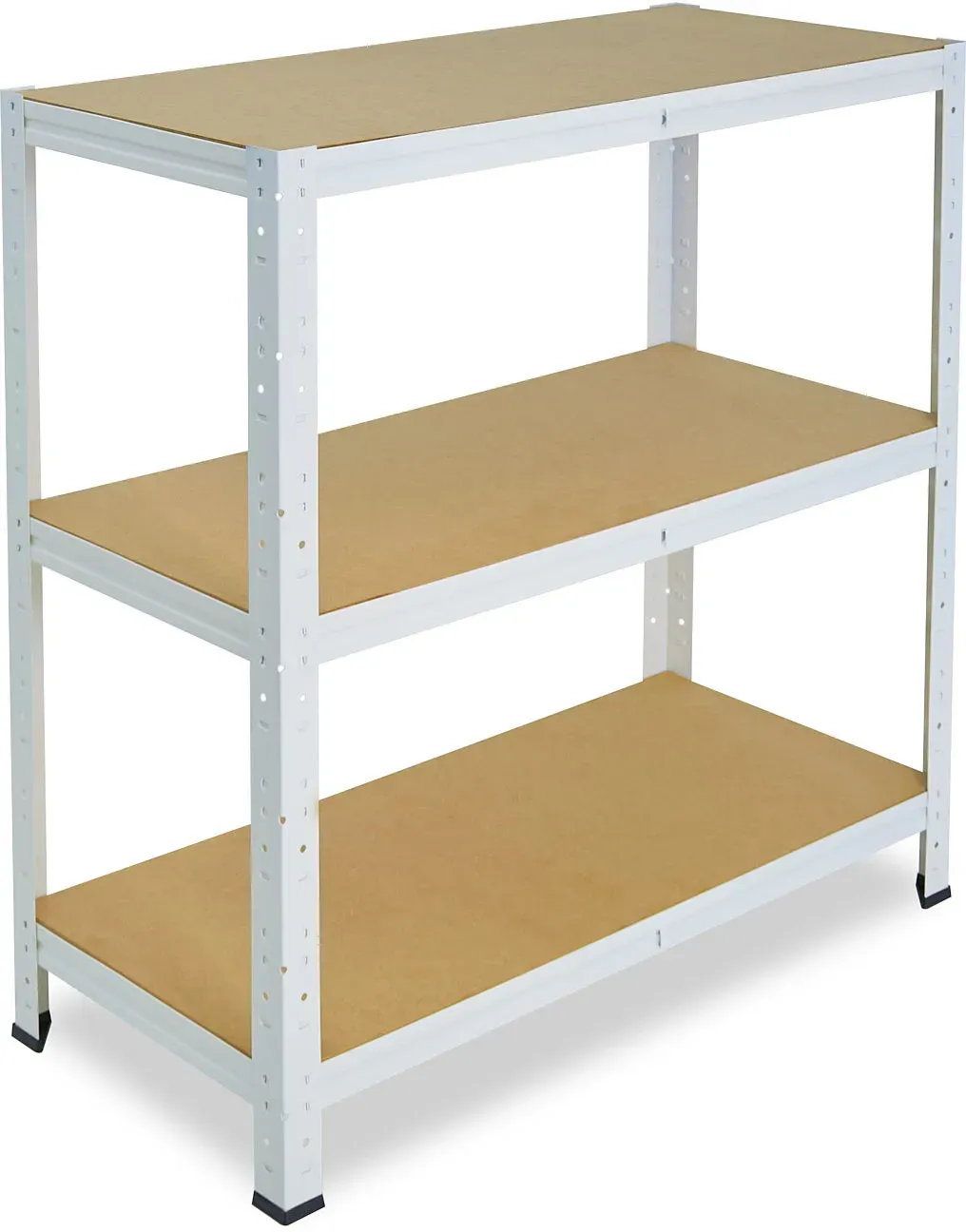 shelfplaza HOME 100x130x30 cm Schwerlastregal in weiß mit 3 Böden und 150 kg Traglast pro Boden
