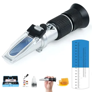 ZITFRI 2 in 1 Honig Refraktometer mit ATC Imker Refraktometer Brix 58-90% Wassergehalt im Honig 12-32% Refractometer Honig Handrefraktometer für Honig Zuckersirup Fruchtmarmelade Melasse