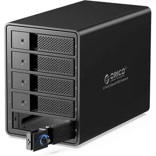ORICO RAID 5 Bay Festplattengehäuse,USB 3.0 zu SATA Revision 3.0 Externes HDD Gehäuse für 3,5 Zoll HDD/SSD Festplatten,Unterstützt RAID 0/1/5/10, Max 80TB(9558RU3)