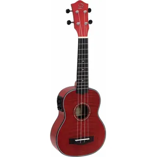 Dimavery UK-100 Sopran-Ukulele, flamed red (Sopran, Ukulele, Rot