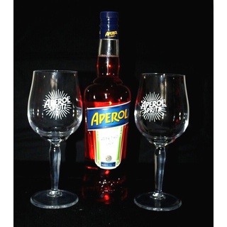 Aperol Aperitivo 1919 Set 0,7 Liter Aperol Spritz mit 2 Original Glas Gläsern SP