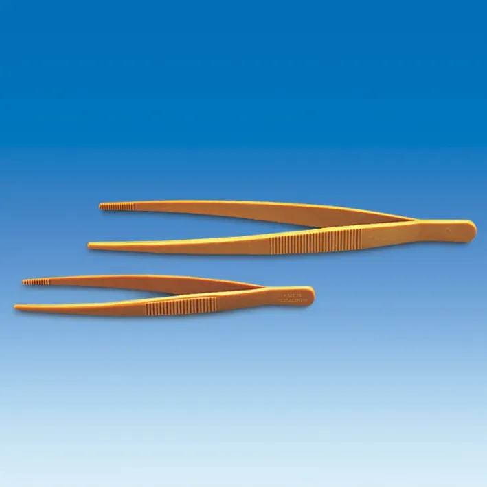 Pinzette, POM, gelb, stumpf, elastisch, Länge 145 mm