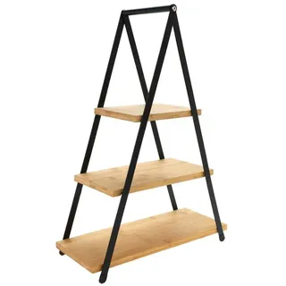 Spetebo Xxl Servier Etagere - 53 x 36 cm - Ständer mit 3 Ablagen aus Bambus Holz Servierplatte Deko Tablett