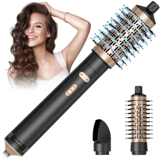 HyAdierTech Warmluftbürste Rotierend Set, 3 in 1 Air Styler & Föhnbürste, Warmluftbürste, Haartrockner Thermal Brush, Leistungsstarke Föhnbürste, Warmluftbürste Set zum Trocknen, Glätten, Formen