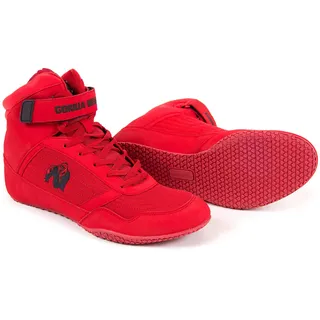Gorilla Wear High Tops Red rot - schwarzes Logo - Bodybuilding und Fitness Schuhe für Damen und Herren, EU 38