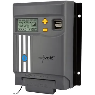 MPPT-Solarladeregler für 12/24-V-Batterie, mit 20 A, Display, USB-Port