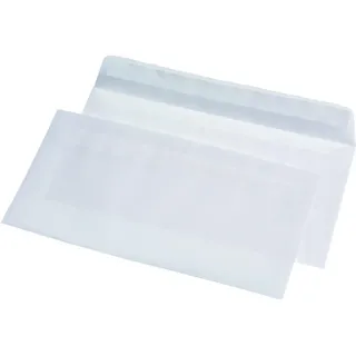 Livepac-Office 100 Briefumschläge Din lang transparent weiss aus hochwertigen Satin