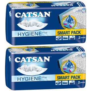 CATSAN Katzenstreu Smart Pack Hygiene plus 2 x 2er Pack (4 x 4L)