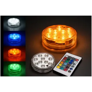 Out of the Blue Haushaltshobel Shisha LED Untersetzer Wasserdicht Ø 7cm Fernbedienung Klarglas Acryl