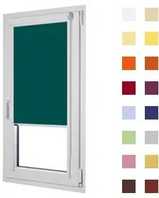 Kassettenrollo, Glasleistenrollo guenstig nach Maß oder in Standardgroeßen, Farbe dunkelgruen