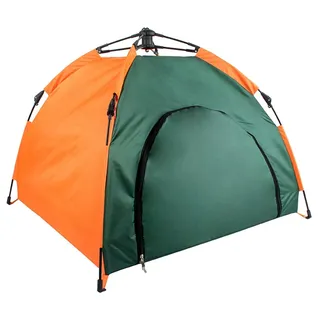 Tragbare Iglu Hund Bett Outdoor Hund Zelt Haus Für Kleine Mittlere Haustiere Faltbar Wasserdicht Katze Hund Höhle Bett Für Innen Und Außen Camping Strand (Color : Orange Green)