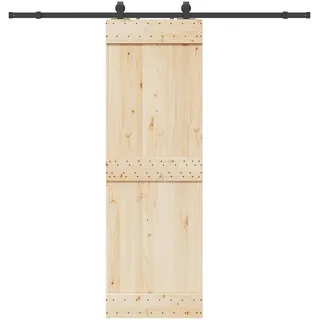 vidaXL Schiebetürbeschlag-Set 213 cm Stahl Schwarz