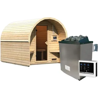 Karibu Fasshaus 2 inkl. 9 kW + Steuergerät Easy Finnisch