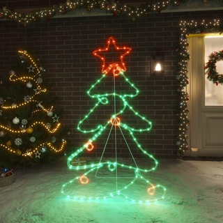 vidaXL LED-Silhouette Weihnachtsbaum, 144 LEDs, 88x56 cm