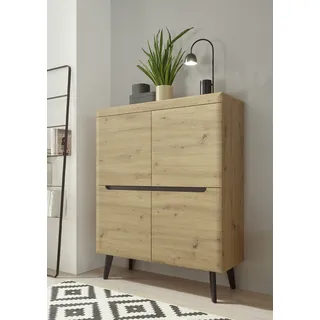 INOSIGN »Torge, Kommode, Schrank, Sideboard, Anrichte, Mehrzweckschrank«, (1 St.), abgeschrägte Füße, drei Farben, Scandi Design, 107 cm breit