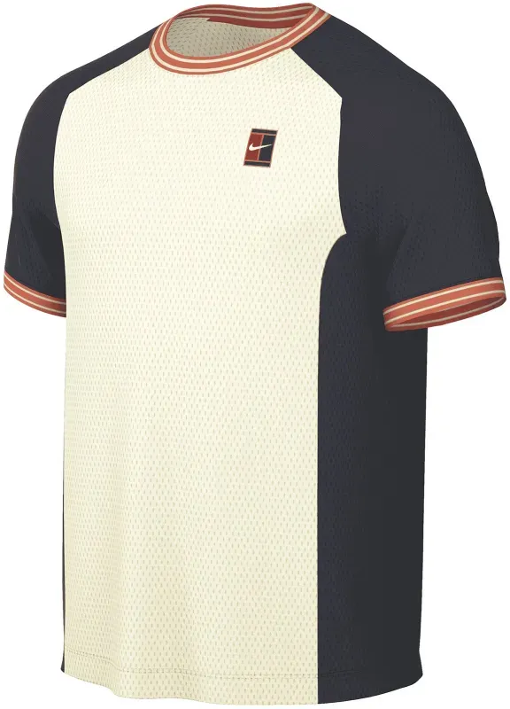 NIKECourt Heritage kurzarm Tennisshirt Herren 133 - sail/dark obsidian S