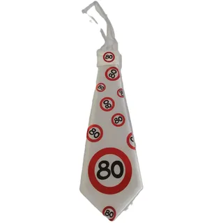Udo Schmidt Krawatte 80" im Warnschild Design Birthday Geburtstag Party Geschenk Gag - XXL