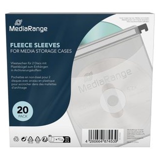 MediaRange CD-Einhänge-Taschen für 2 Discs für DJ-Koffer weiß 20er Pack