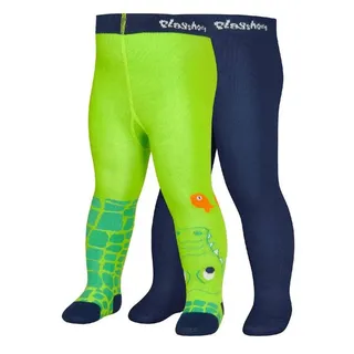 Playshoes Strumpfhose Krokodil 2er Set in Grün/Marine | Gr.: 74/80