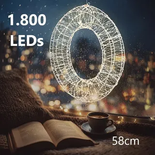 Lunartec NEU 3D LED Lichterkranz Firework Effekt für Weihnachten Schmuck Geschenk